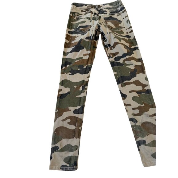 CARMAR Green Camo Print Skinny Jeans Size 27 - Picture 4 of 10